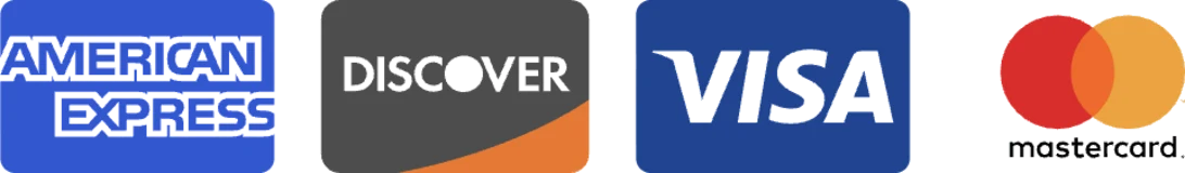 Visa, Mastercard, American Express, Discover